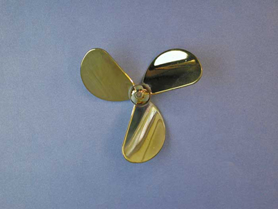 Brass Propeller, 50mm, LH, 3 Blade